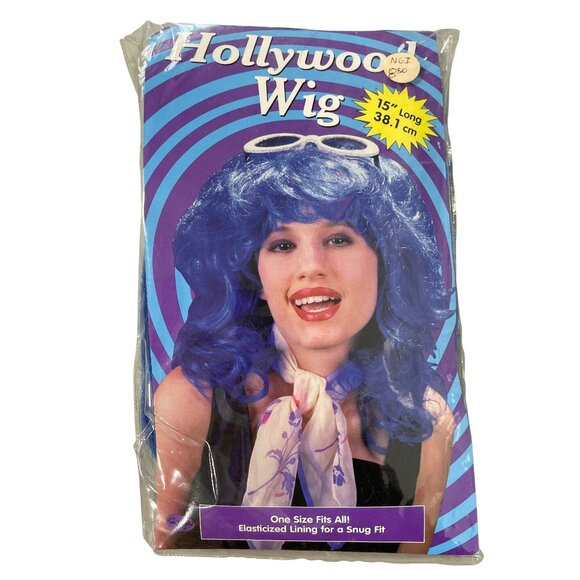 Fun World Hollywood Wig OS 15 Inches Long Elasticized Lining for Snug Fit NEW - Picture 1 of 6